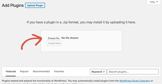 Select Plugin Zip File Cara Memasang Plugin WordPress