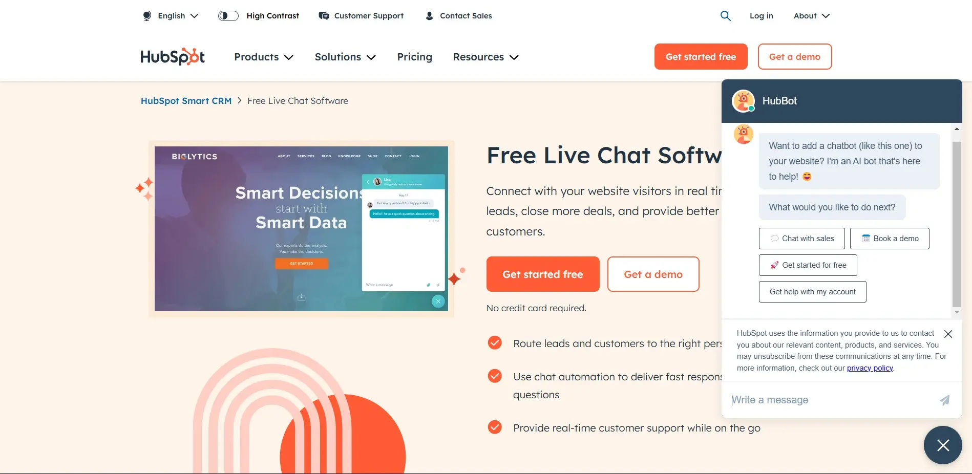 Live Chat on the HubSpot Website Mangcoding Live Chat di Situs Web HubSpot